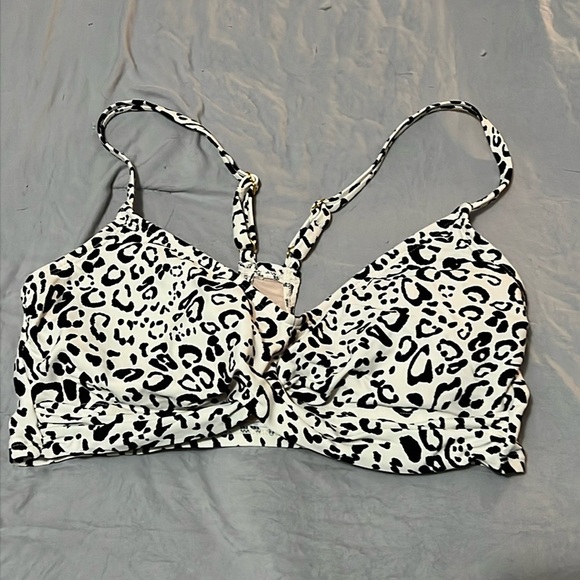 Kona Sol Black/White Leopard Print Bikini Top - Picture 1 of 3